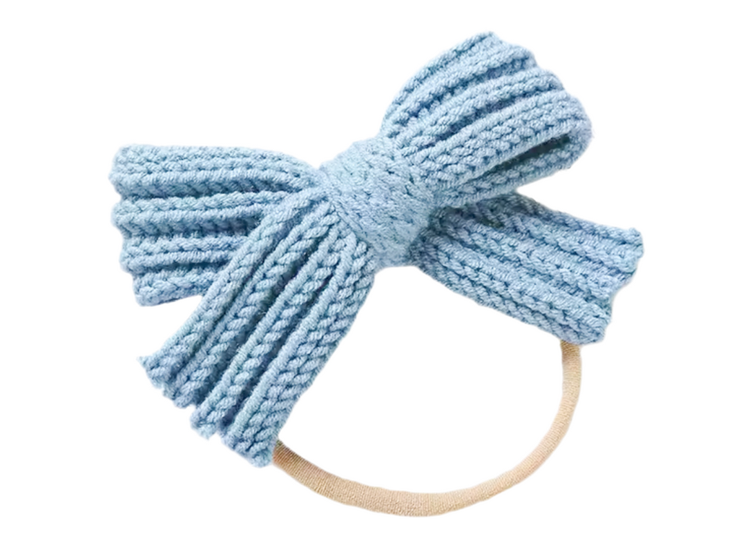 French Blue Sweater Bow