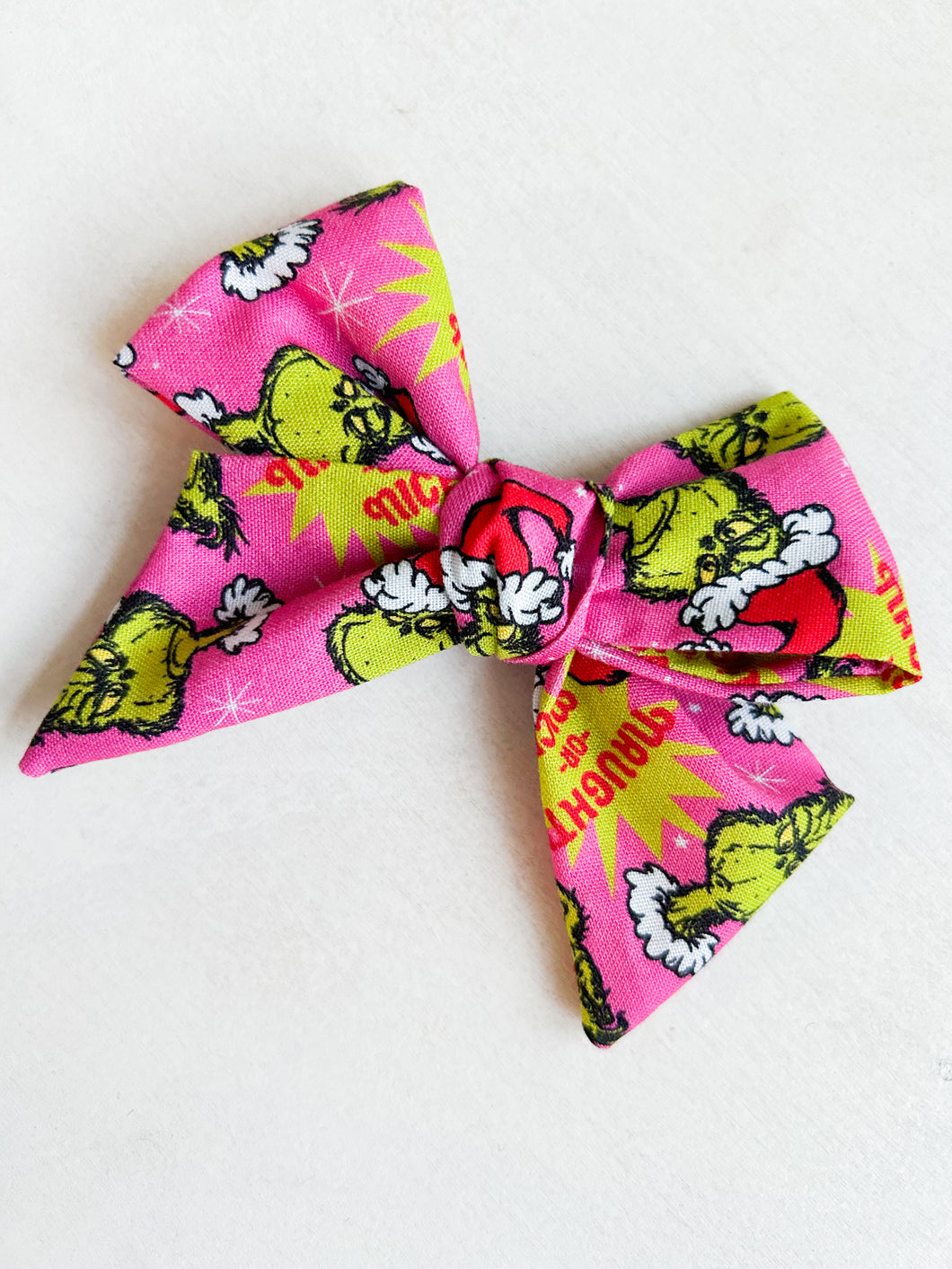 Grinchy Christmas on Pink bow