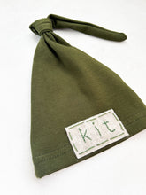 Load image into Gallery viewer, Hand Embroidered Olive Newborn Hat
