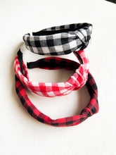 Load image into Gallery viewer, Red + Black Flannel Headband
