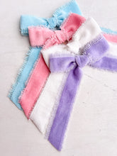 Load image into Gallery viewer, Spring Fling Long Tail Fray Bows
