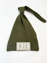 Load image into Gallery viewer, Hand Embroidered Olive Newborn Hat
