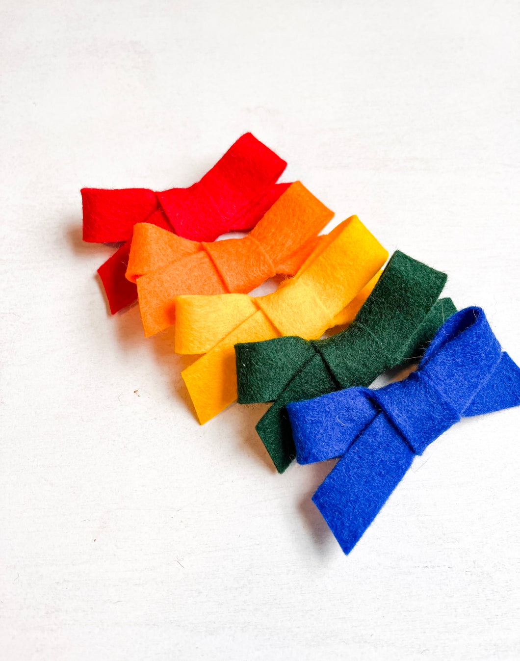 Rainbow Large Wool Felt Tape Bow Set