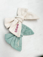 Load image into Gallery viewer, Hand embroidered cream bow
