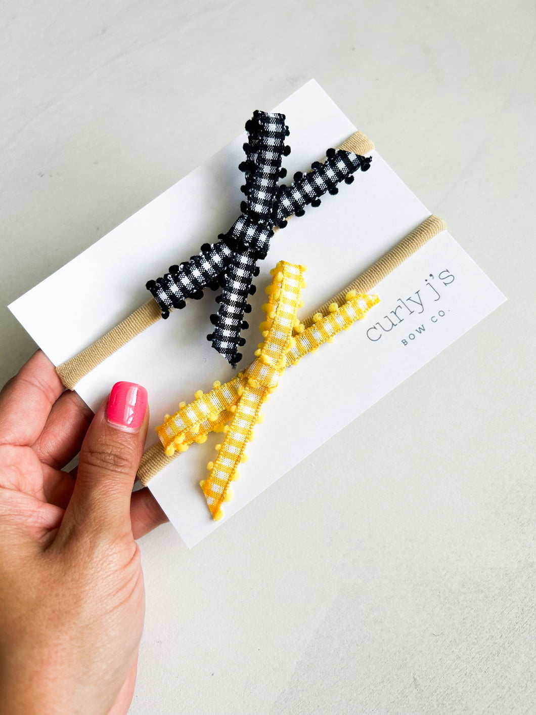 Tiger Gingham Tape Bow Set