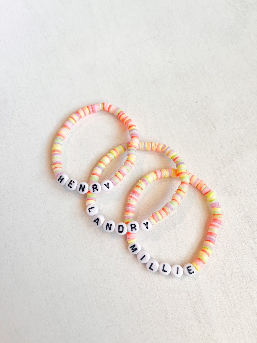 Custom Neon Rainbow Bracelet Set