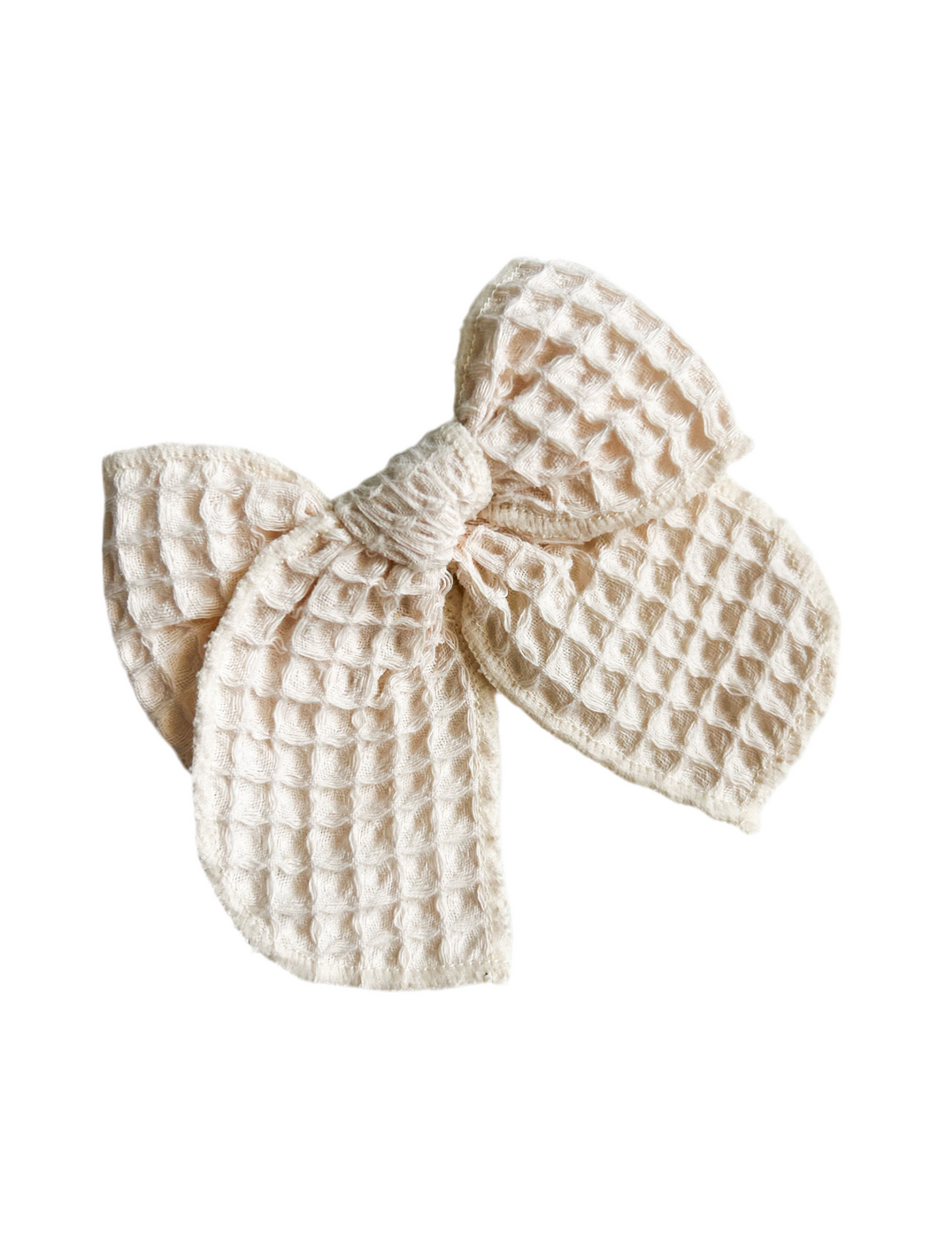 Cream Waffle Bow