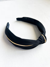 Load image into Gallery viewer, Classy black + gold headband
