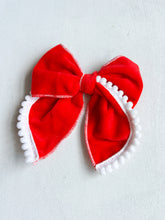 Load image into Gallery viewer, Merry Mistletoe Red Velvet Isabelle Bow
