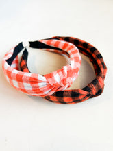 Load image into Gallery viewer, Orange + White Flannel Headband
