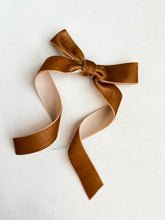 Load image into Gallery viewer, Cafe Latte Velvet Long Tail Bow
