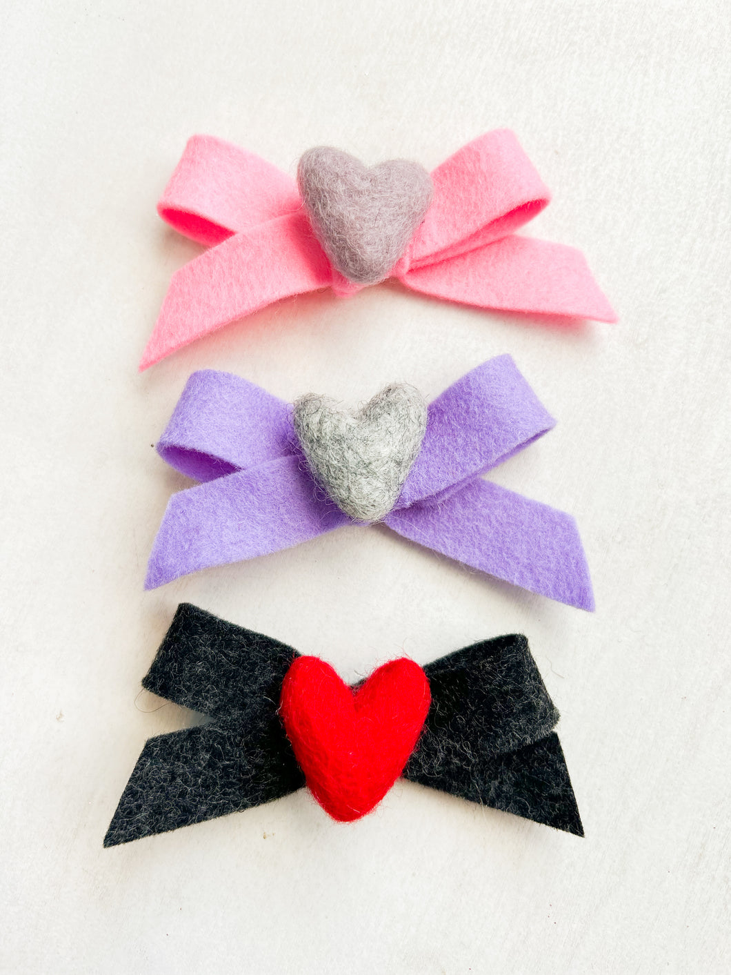 Felt Heart Bows