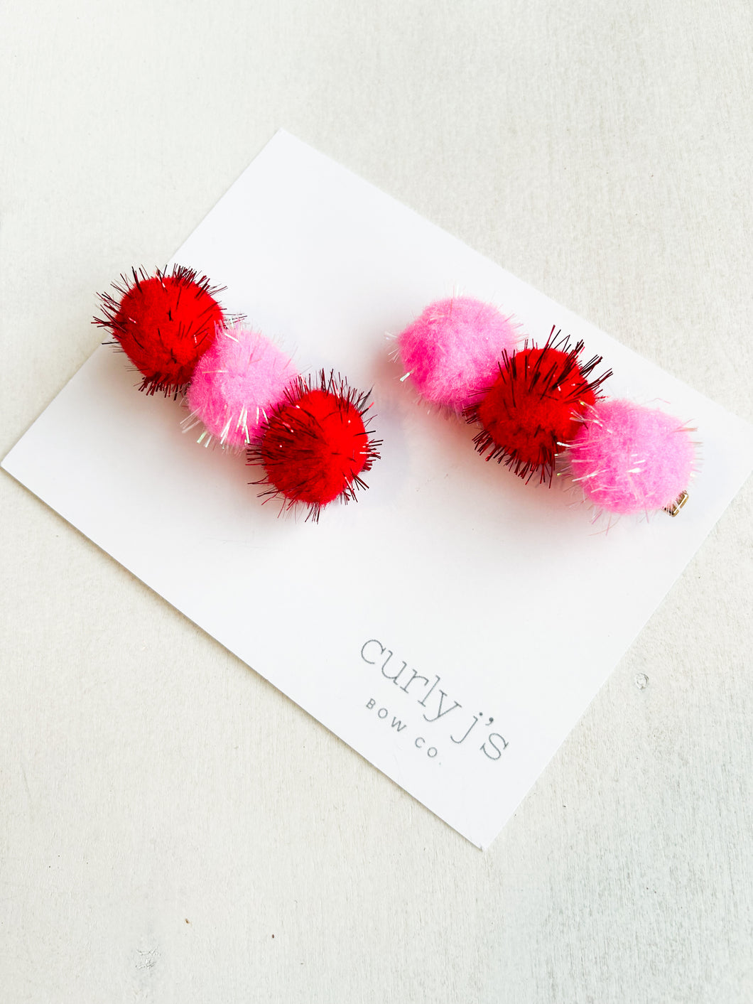 Be Mine Pom Pom clip set