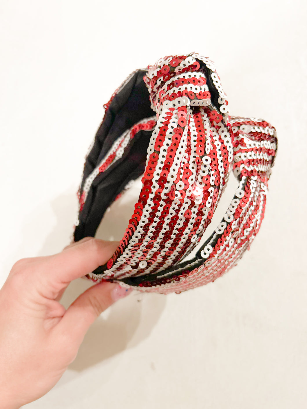 Red + White Sparkle Headband