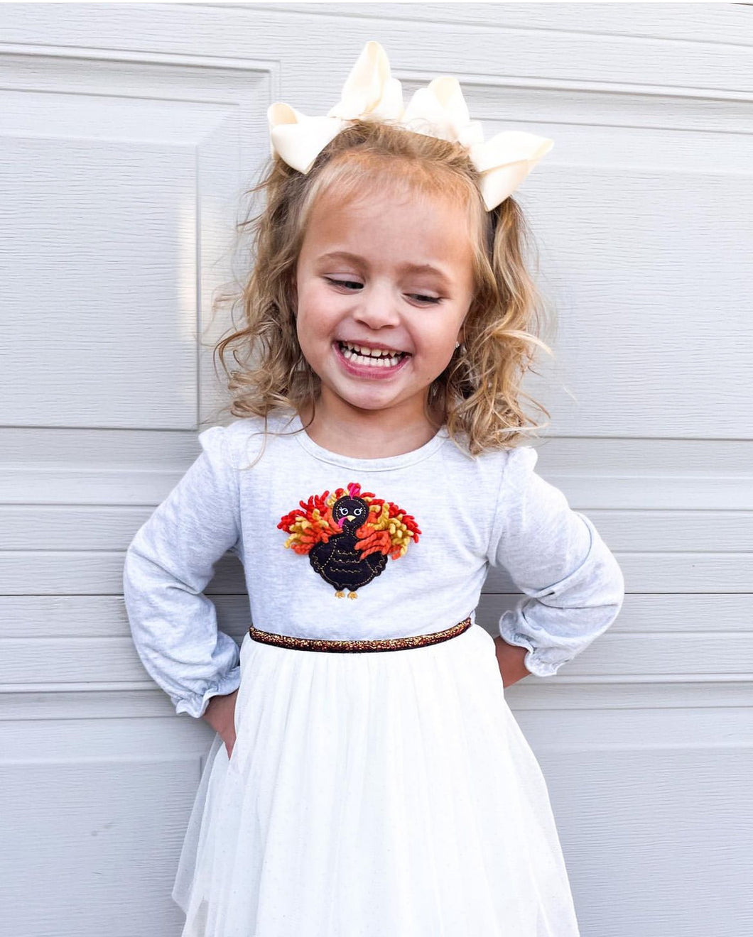 Cream Big Bow Piggy Set