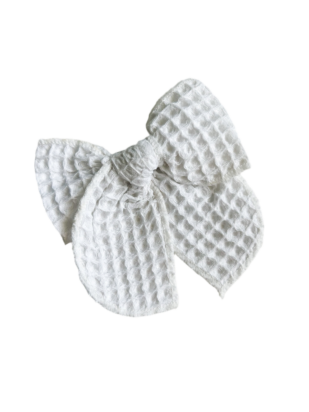 White Waffle Bow