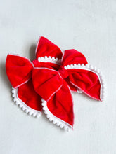 Load image into Gallery viewer, Merry Mistletoe Red Velvet Isabelle Bow
