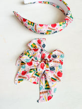 Load image into Gallery viewer, School Supplies on Soft Pink Bow
