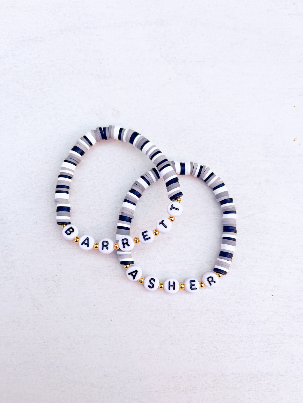 Custom Black + White Bracelet Stack