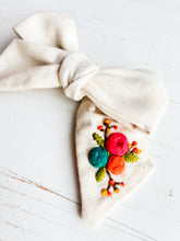 Load image into Gallery viewer, Hand Embroidered Floral Bow
