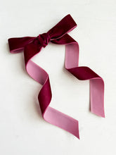Load image into Gallery viewer, Burgundy Velvet Long Tail Bow
