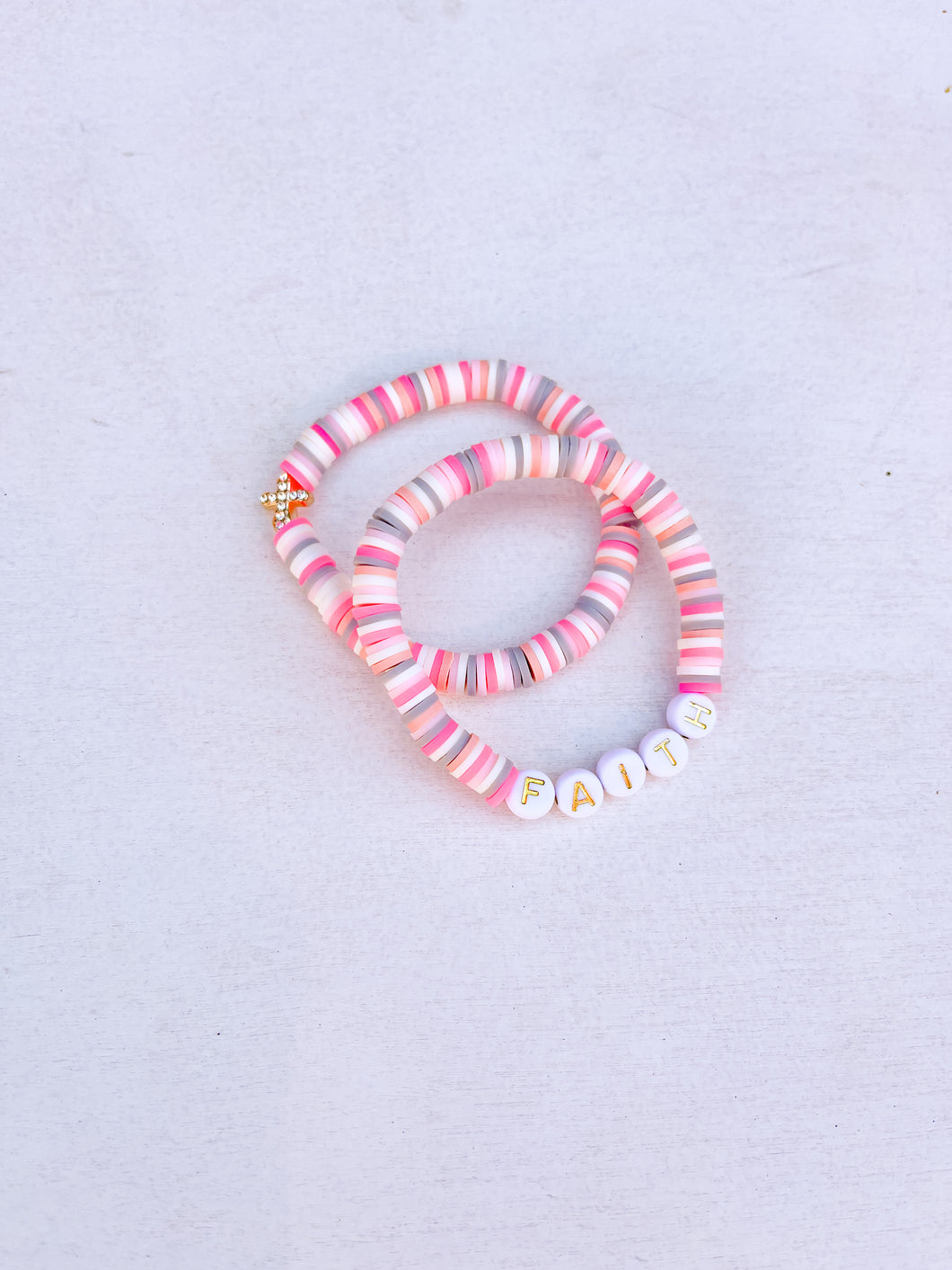 Pink Faith Bracelet Stack