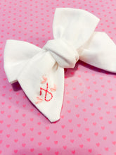 Load image into Gallery viewer, Hand Embroidered Valentine Bow
