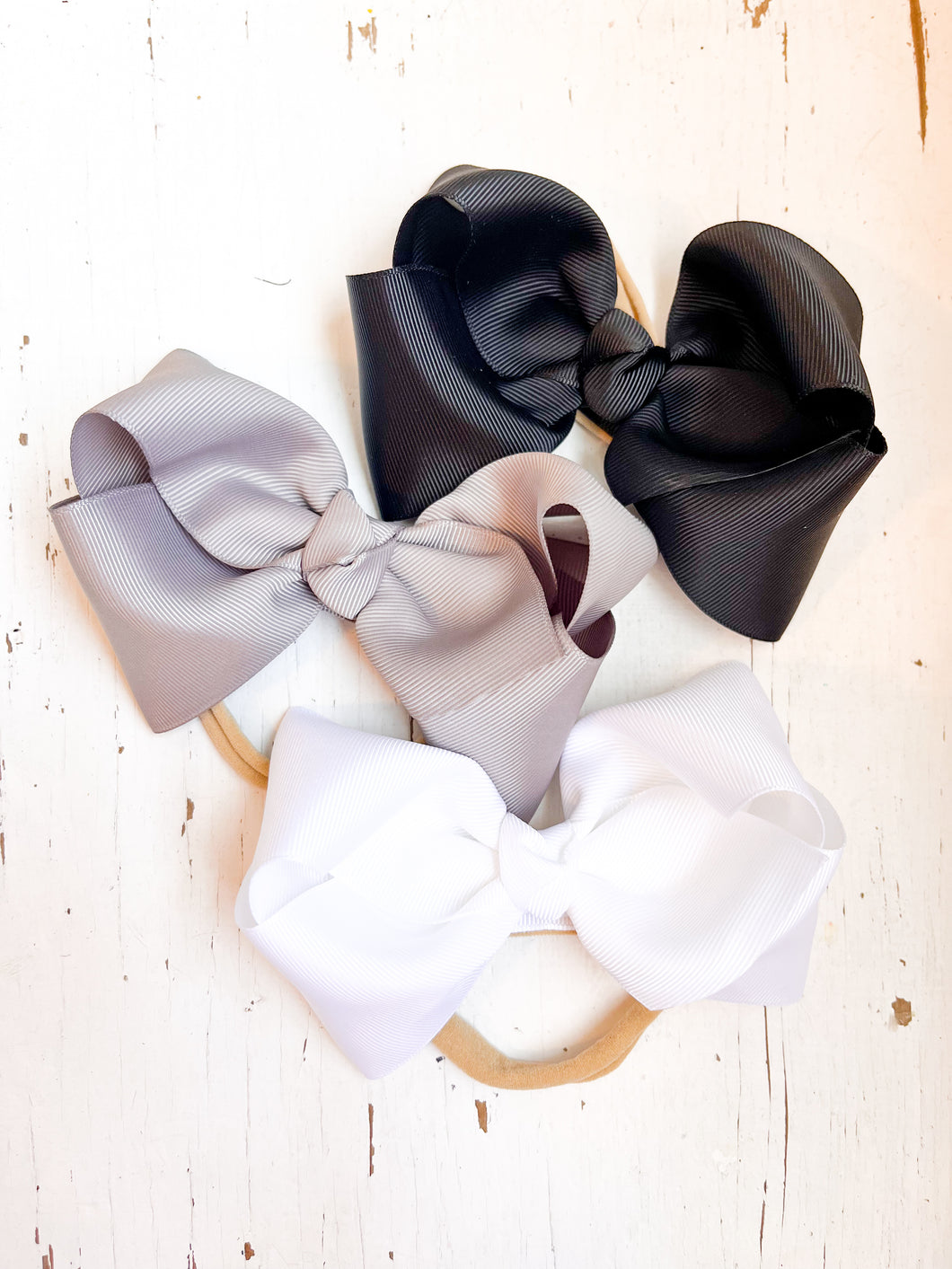 Neutral Big Bow Set