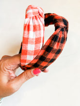 Load image into Gallery viewer, Orange + White Flannel Headband
