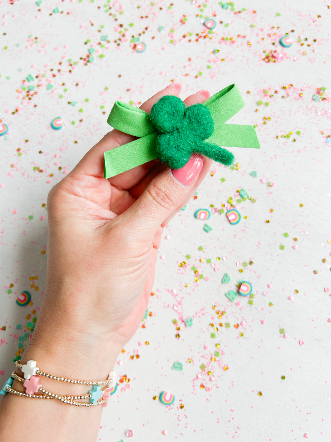 Felt Shamrock Bow