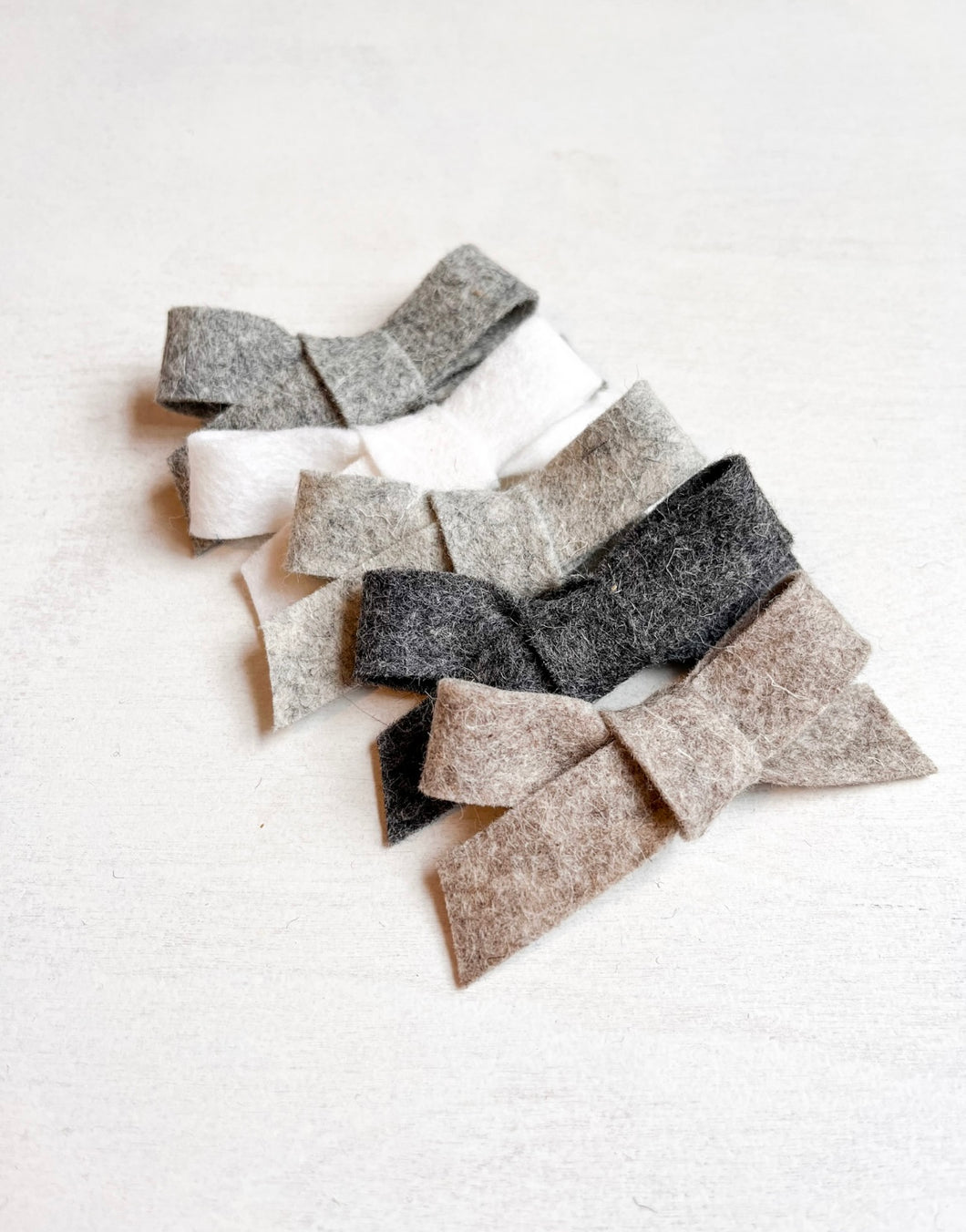 Neutral Large Wool Felt Tape Bow Set