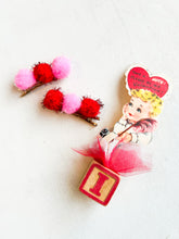 Load image into Gallery viewer, Be Mine Pom Pom clip set
