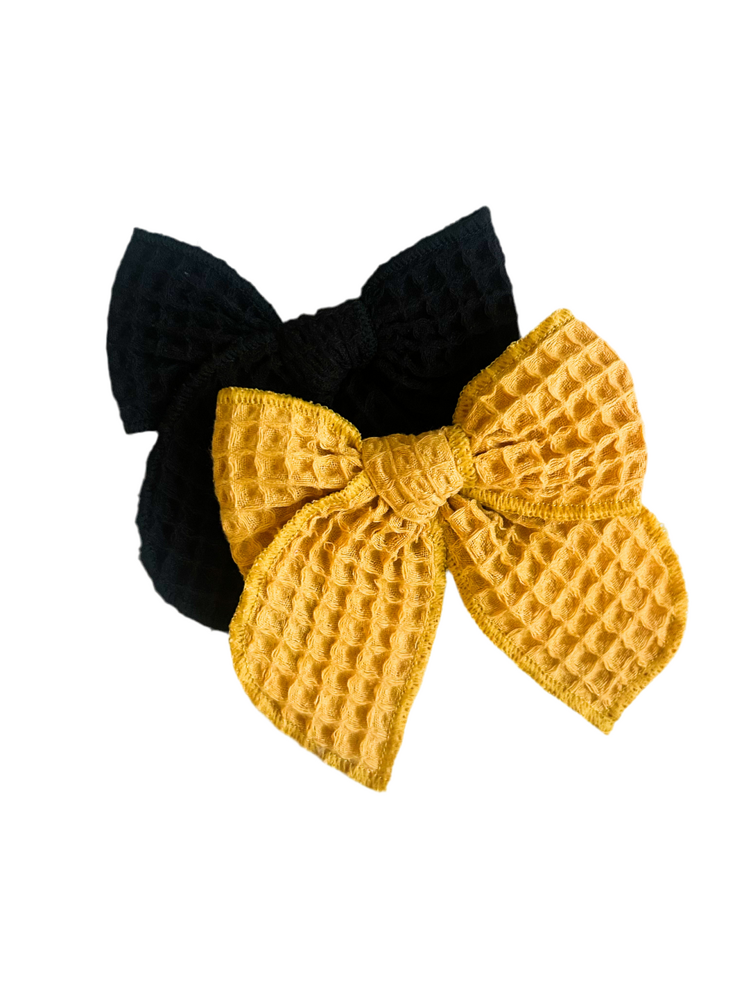 Black + Gold Waffle Bow Set