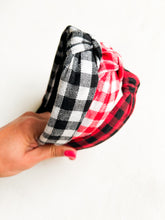 Load image into Gallery viewer, Red + Black Flannel Headband
