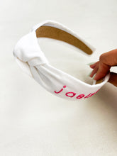Load image into Gallery viewer, Hand Embroidered Headband White
