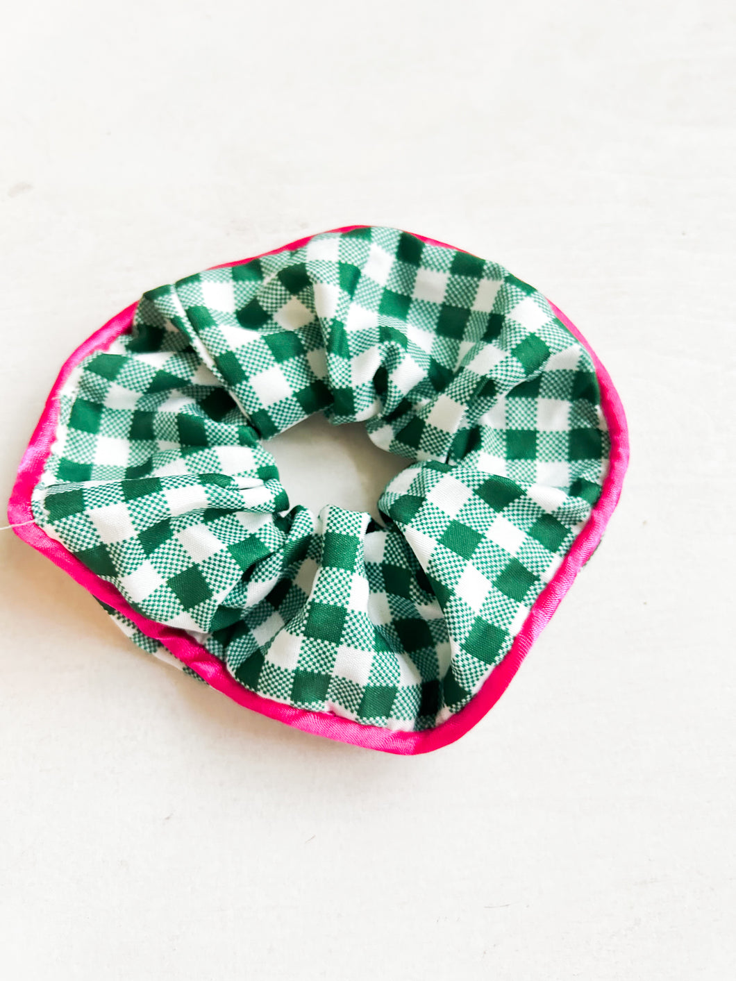 Green + Pink Scrunchie