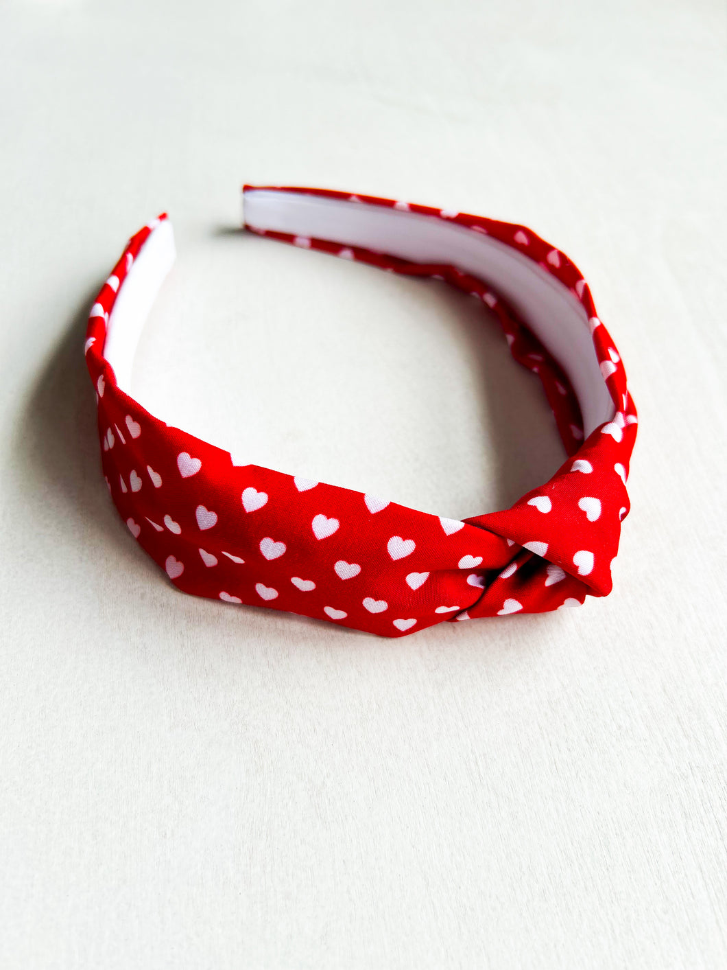 Red + White Hearts Headband