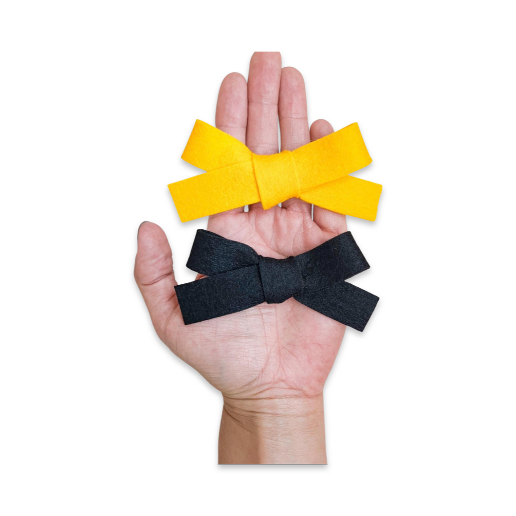 Black + Gold Felt Bow