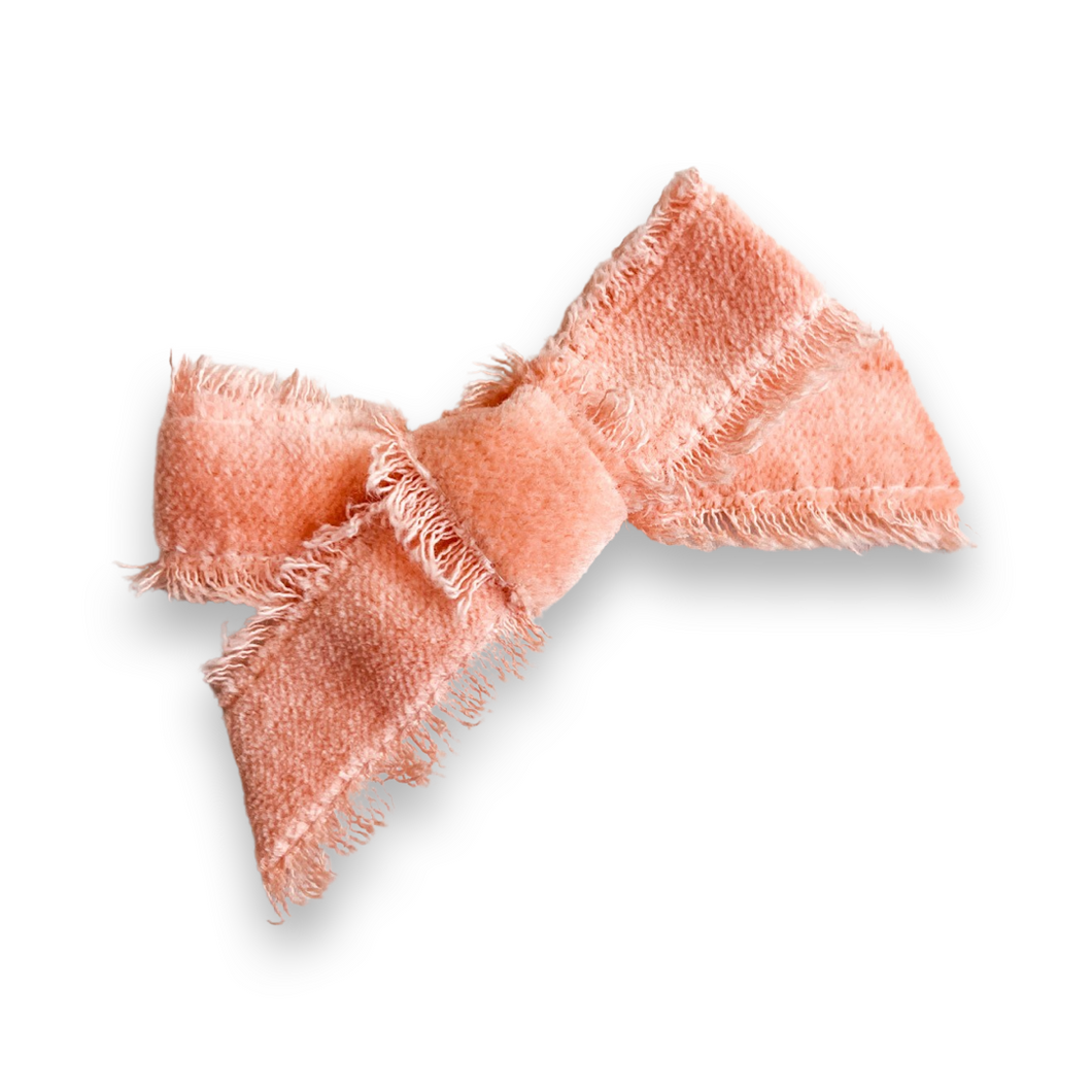 Peach Velvet Fray