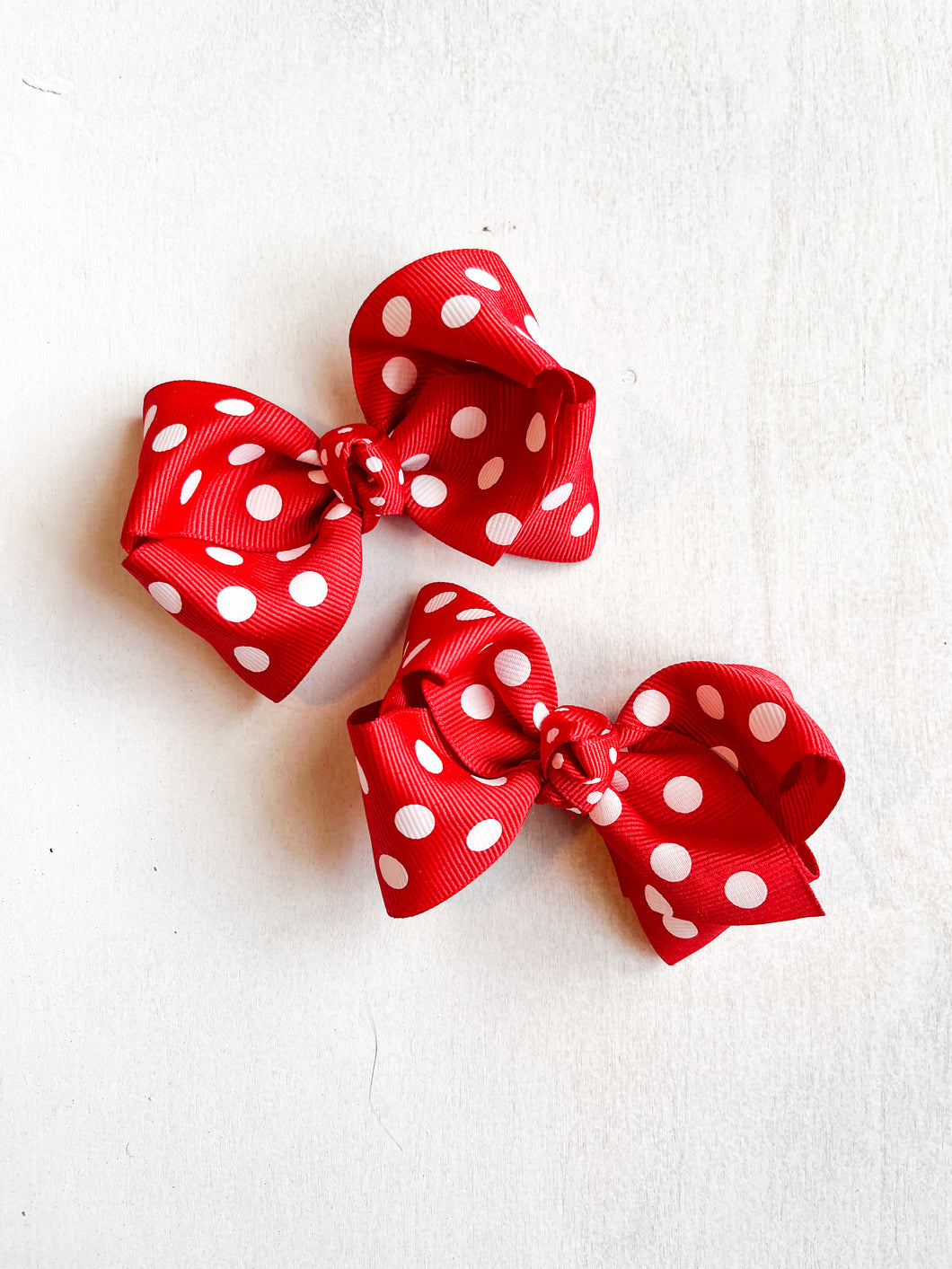 Dots on Red Mini Big Bows